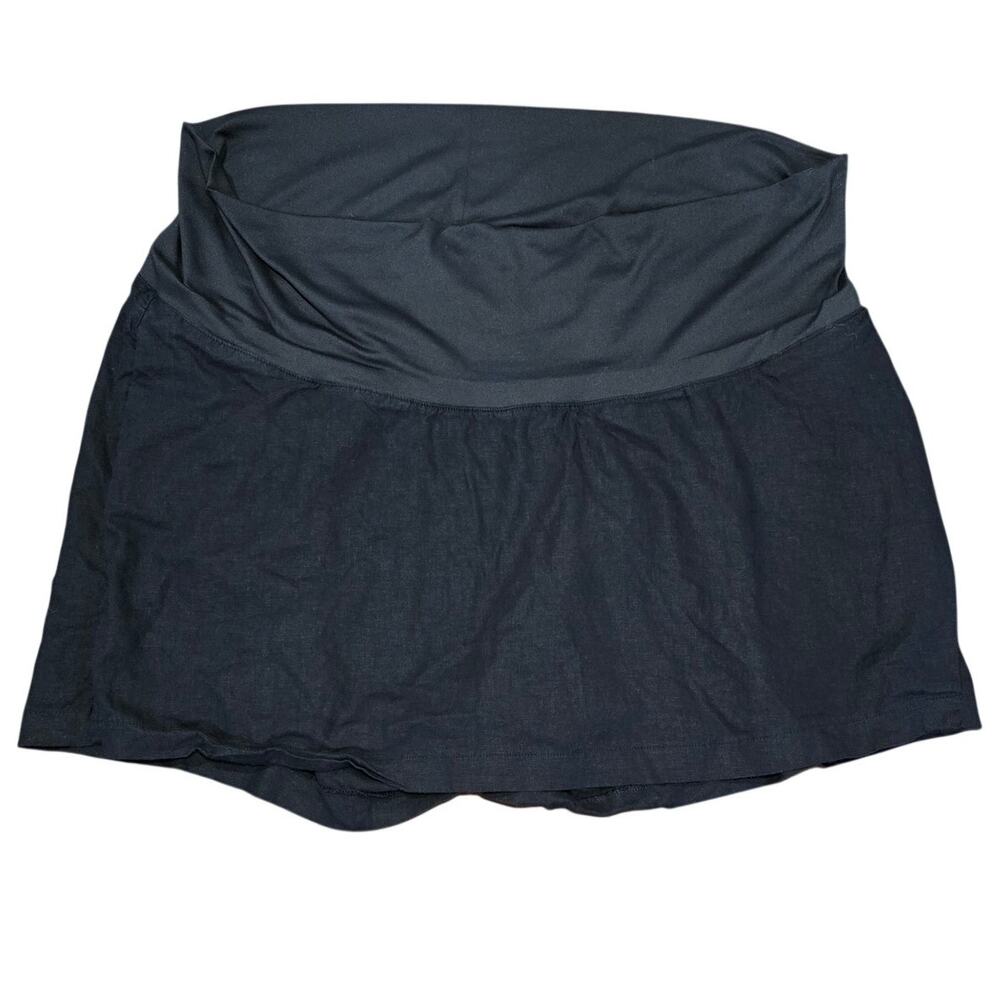 Old Navy Maternity XXL, Black Linen Blend Skort: Casual Minimalist Everyday Wear - Picture 9 of 11
